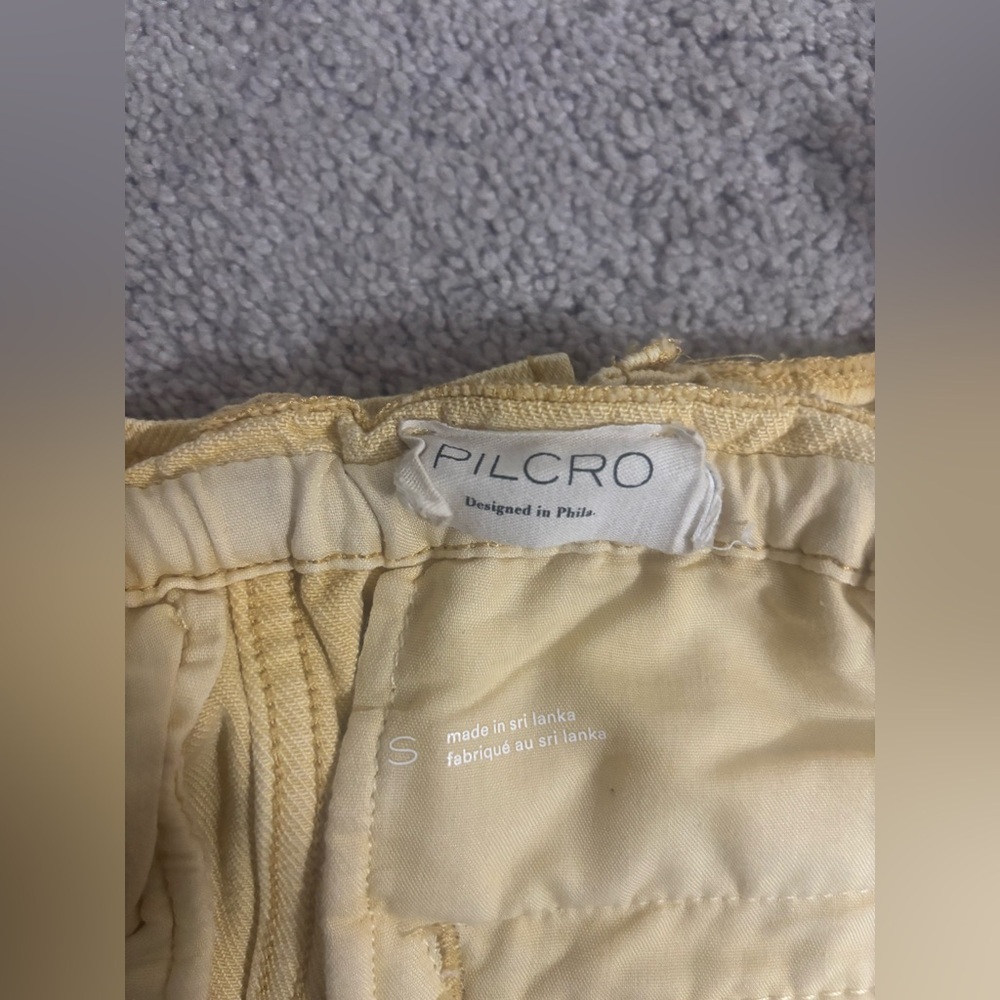 Anthropologie Pilcro Denim Yellow Beige High-Waisted Skirt Size Small - Picture 5 of 8